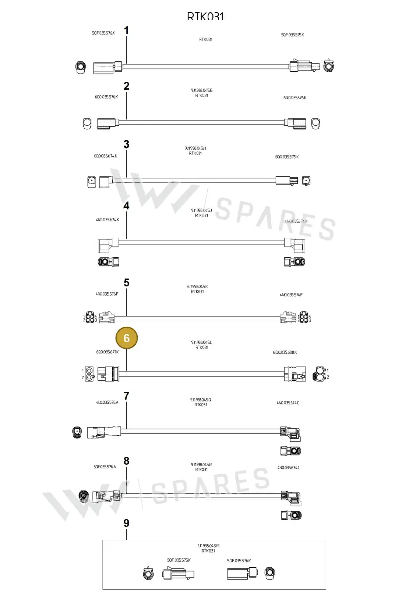 9J1998045L Porsche Repair Set for Aerialwires
