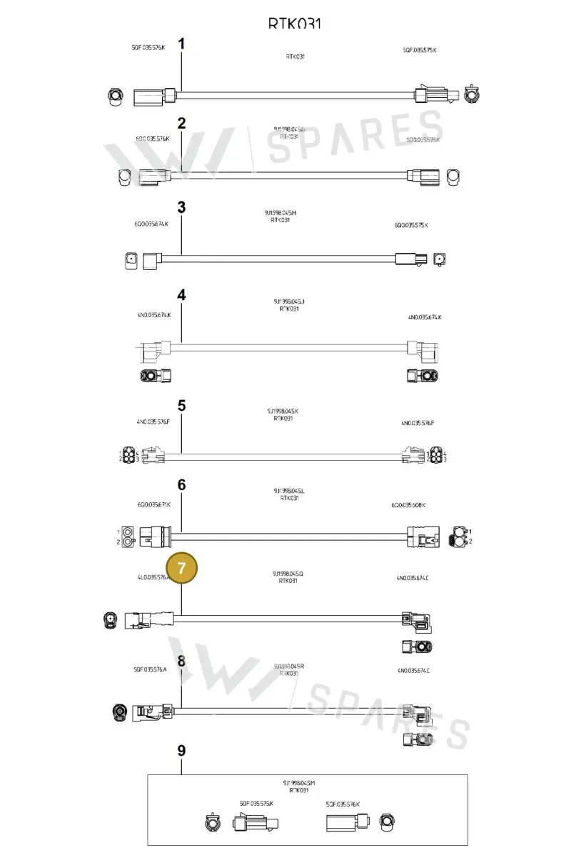 9J1998045Q Porsche Repair Set for Aerialwires
