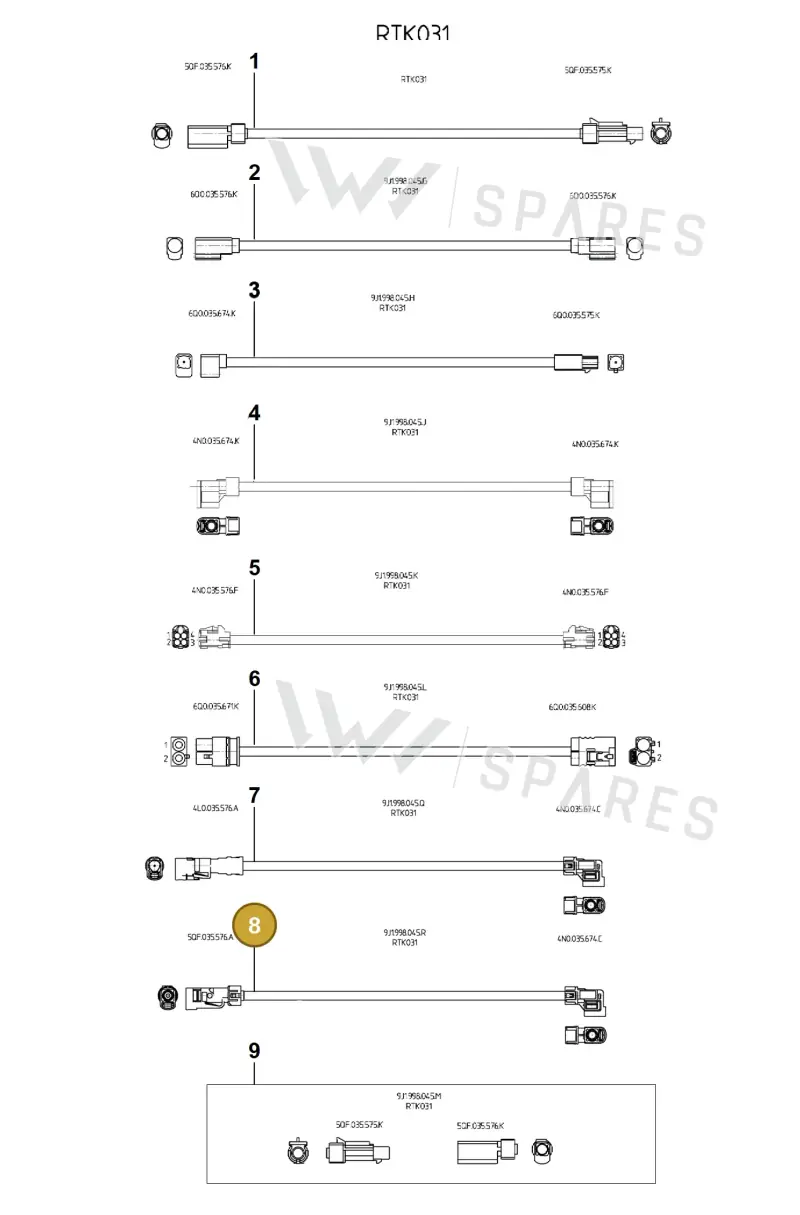 9J1998045R Porsche Repair Set for Aerialwires