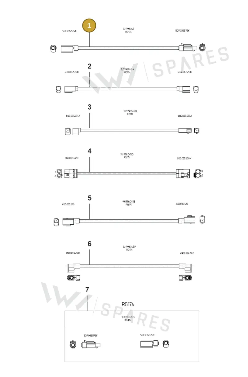 9J1998045 Porsche Repair Set for Aerialwires