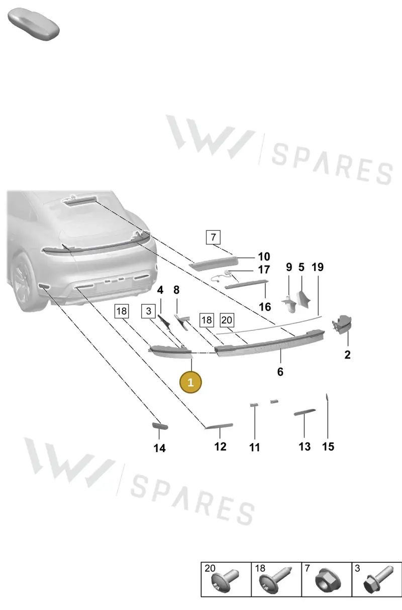 9JA945307A Porsche Rear Light