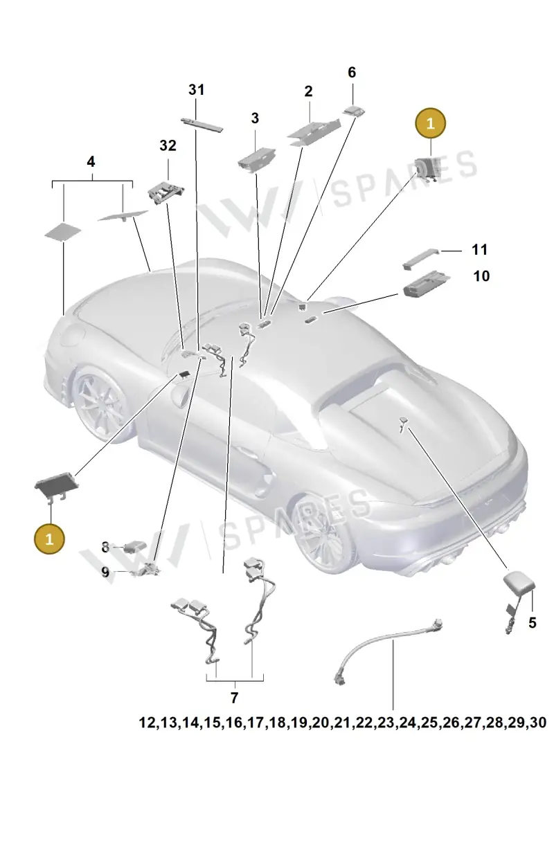 9P1035225A Porsche Aerial Amplifier