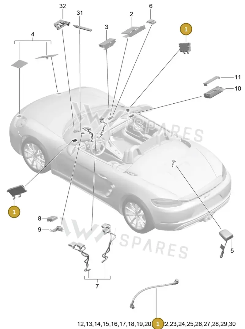 9P1035225D Porsche Aerial Amplifier