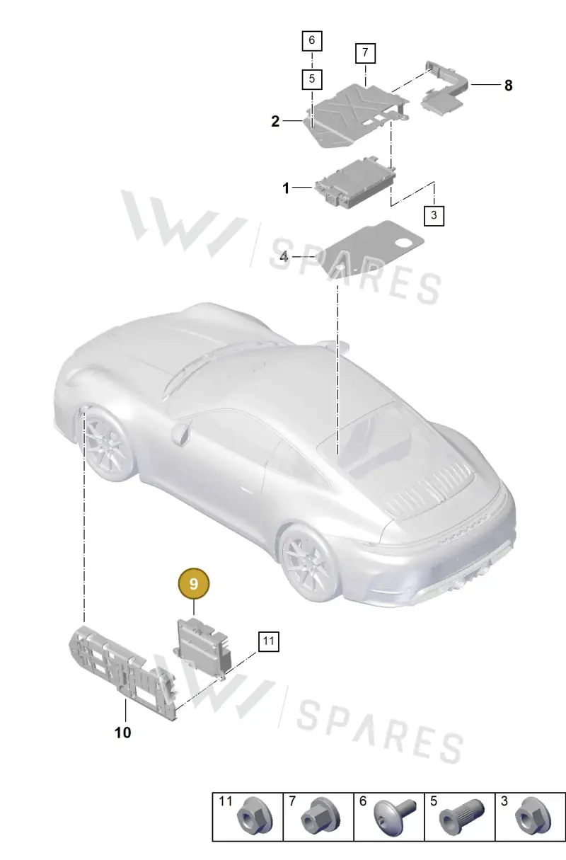 9P1035465A Porsche Auxiliary Amplifier for Bass Loudspeaker