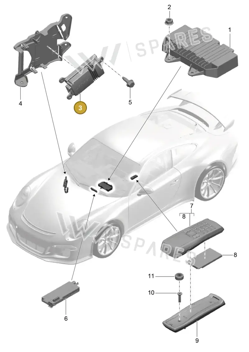 9P1035465 Porsche Auxiliary Amplifier for Bass Loudspeaker