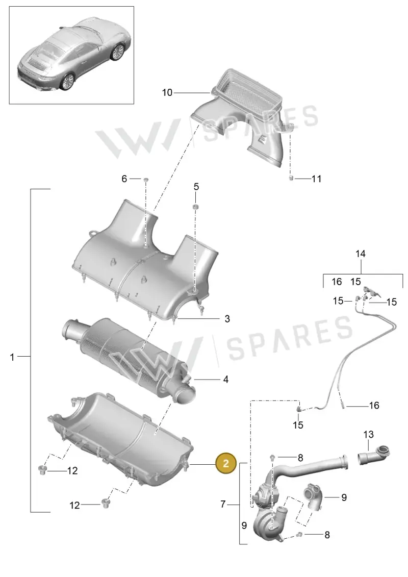 9P1129614 Porsche Housing
