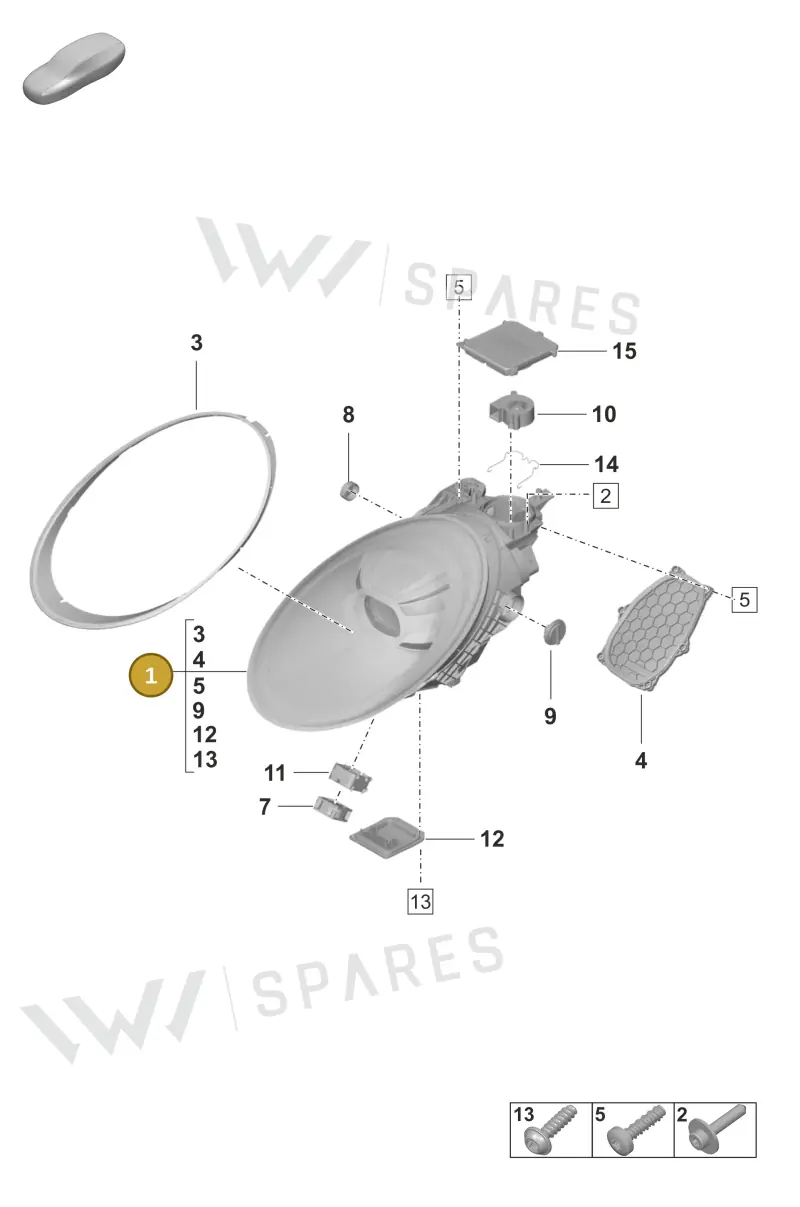 9P5941681D Porsche LED Headlight with Matrix Beam