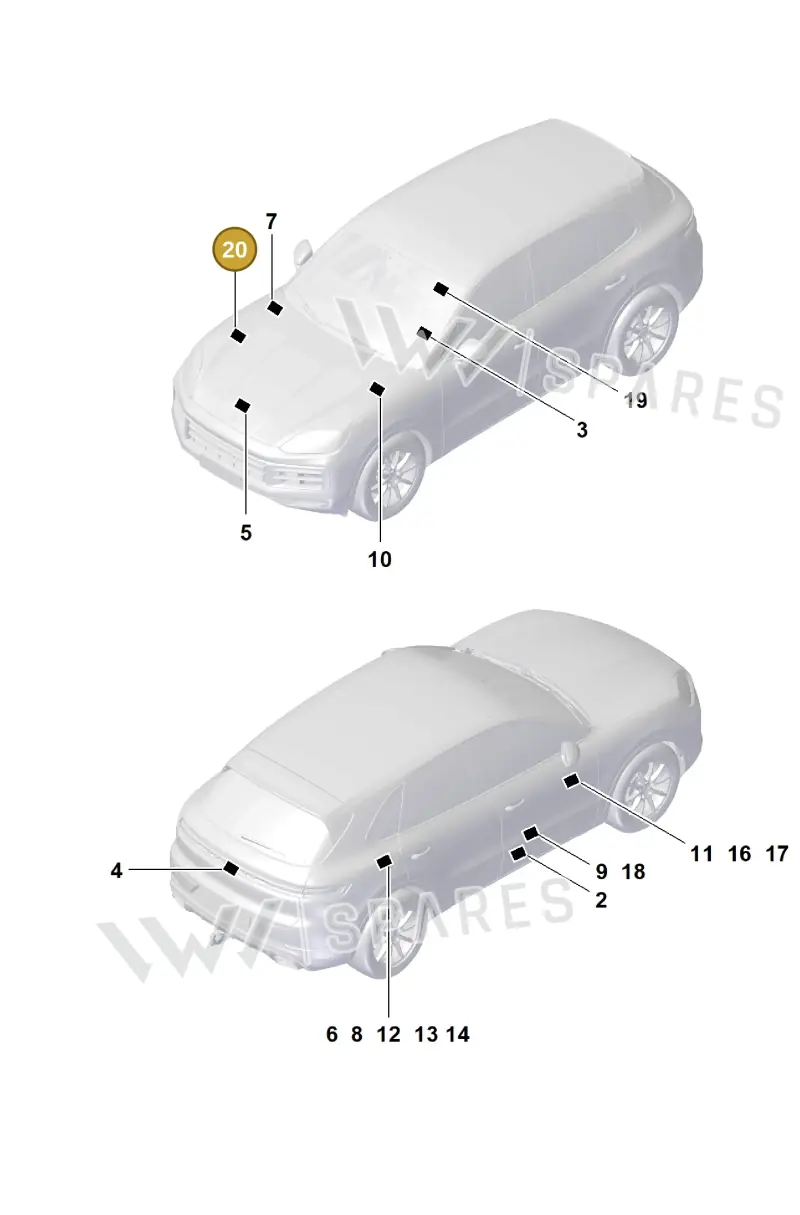 9Y0010004 Porsche Data Plate