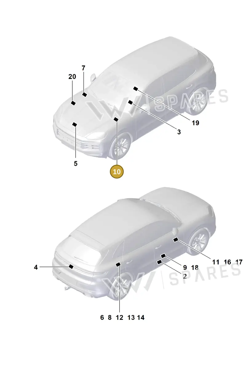 9Y0010014R Porsche Type Plate * Coolant