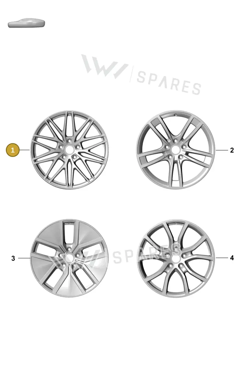 9Y0601025FDJE1 Porsche Alloy Wheel (Matt Black JE1)
