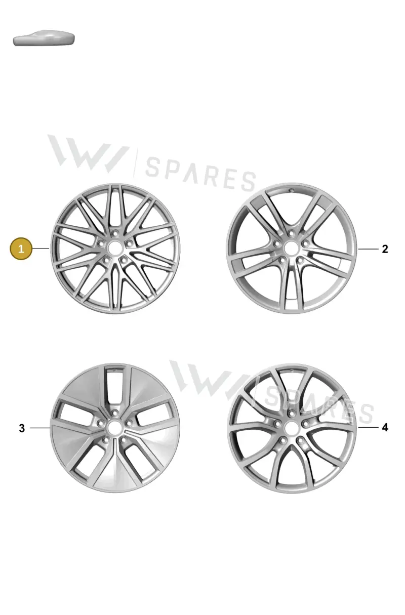 9Y0601025FEQO1 Porsche Alloy Wheel (Black Turned Aluminium QO1)