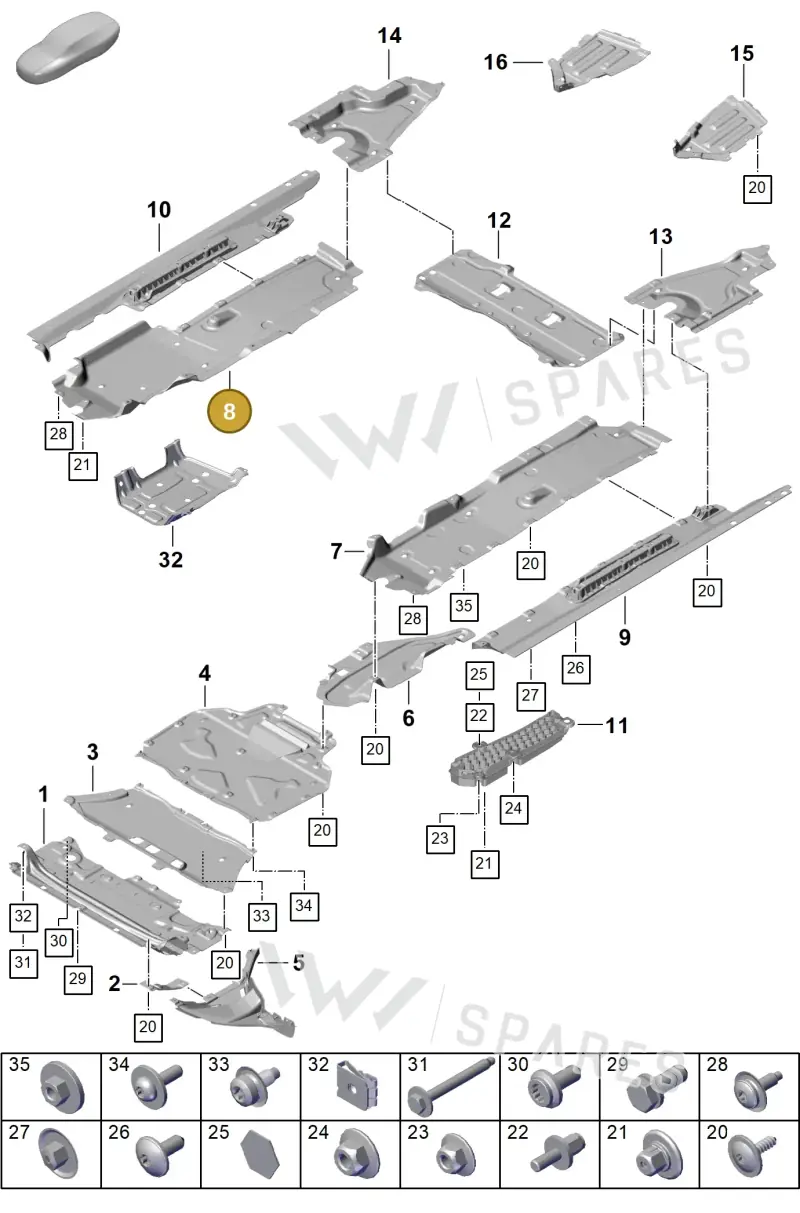 9Y0825206H Porsche Underbody Protection