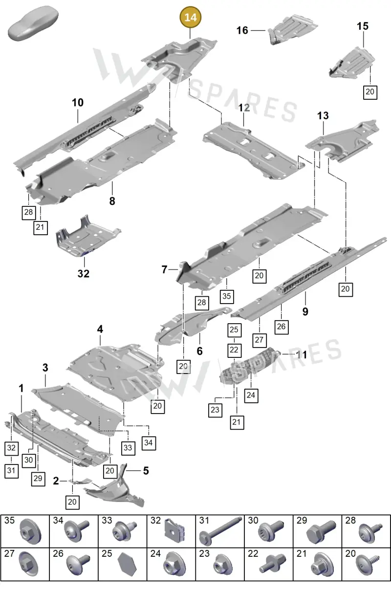 9Y0825214B Porsche Underbody Protection