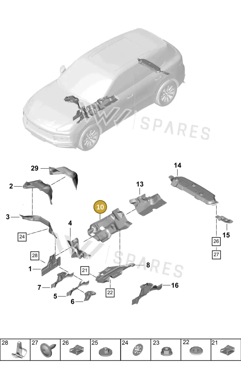 9Y0825662B Porsche Heat Shield for Tunnel