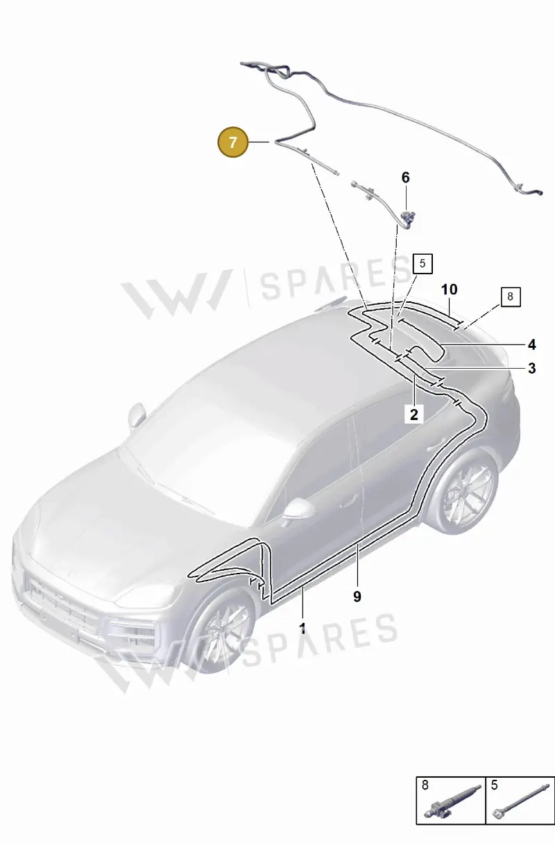 9Y0827861E Porsche Hose Line for Washer Water