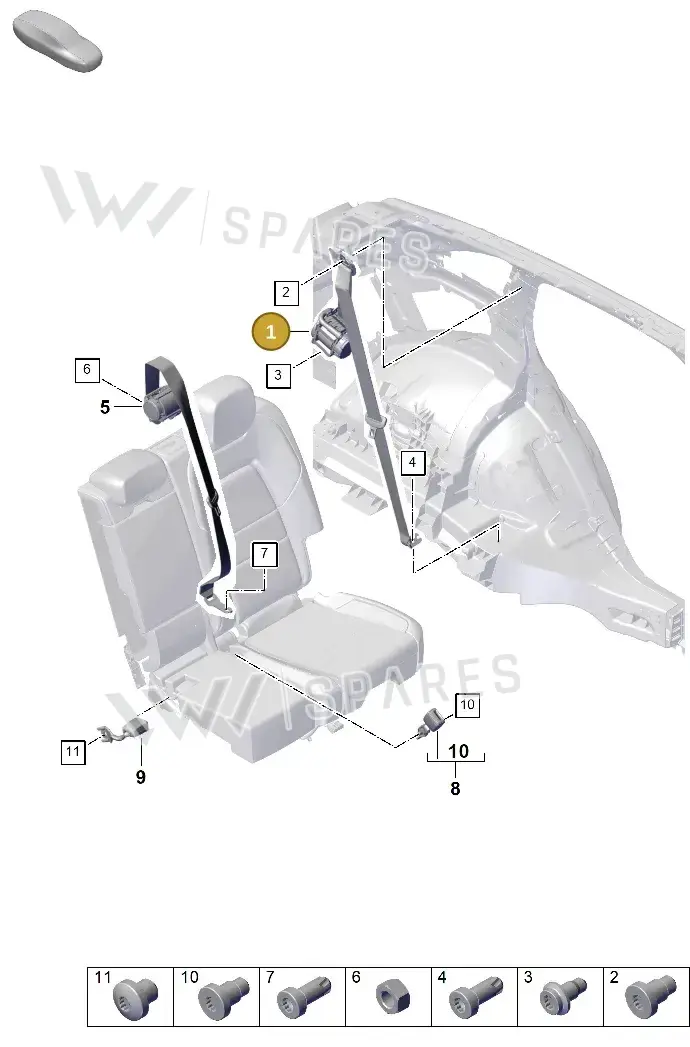 9Y0857806KIG4 Porsche Three-Point Safety Belt (Deep Sea Blue IG4)
