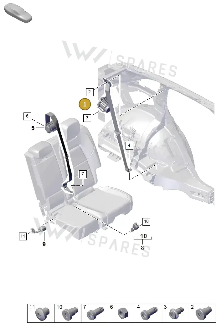 9Y0857806KM3C Porsche Three-Point Safety Belt (Carmine Red M3C)