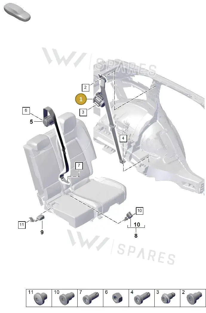 9Y0857806KOL8 Porsche Three-Point Safety Belt (Chalk OL8)
