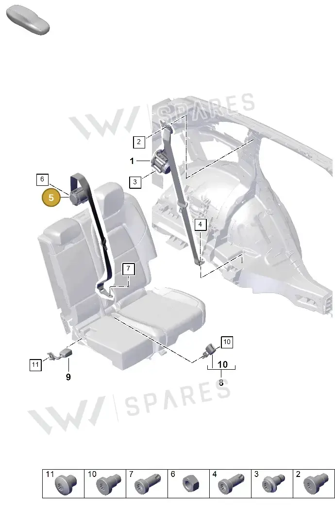 9Y0857807OL8 Porsche Three-Point Safety Belt (Chalk OL8)