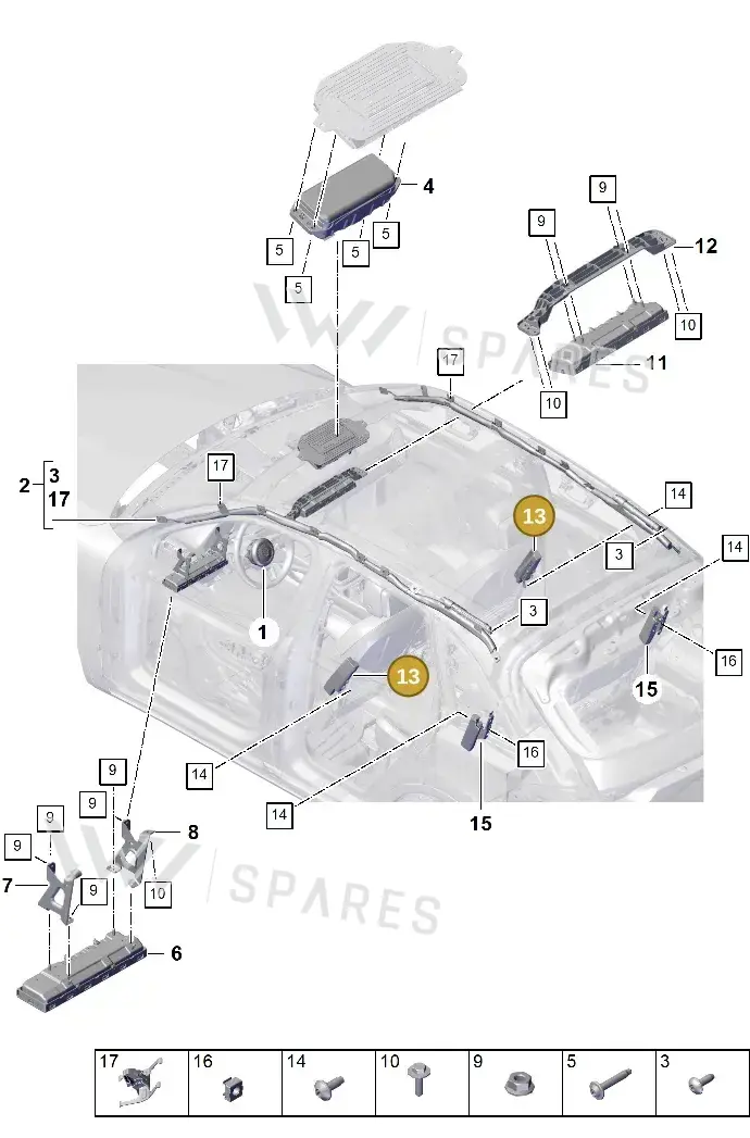 9Y0880242H Porsche Side Airbag Unit