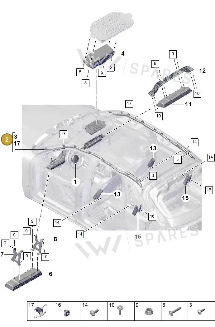 9Y0880742E Porsche Airbag Unit