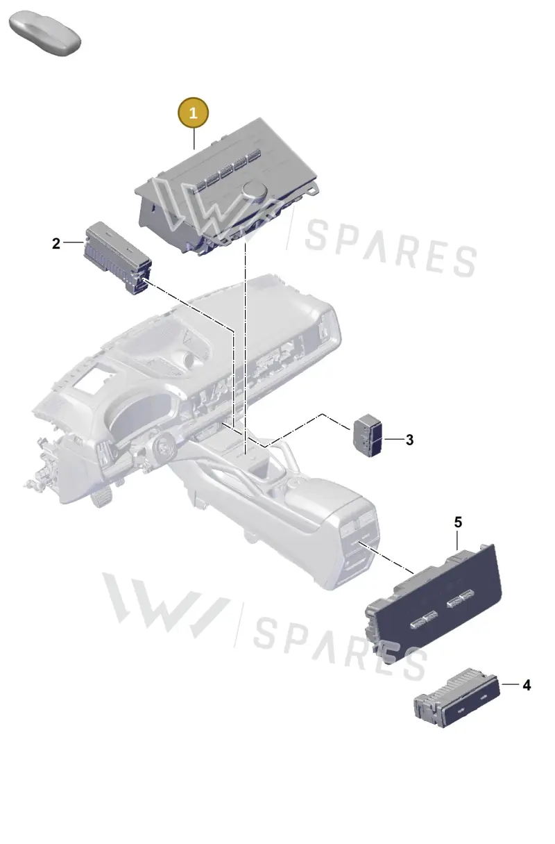 9Y0919611LI44 Porsche Control Panel (Rhodium Grey I44)