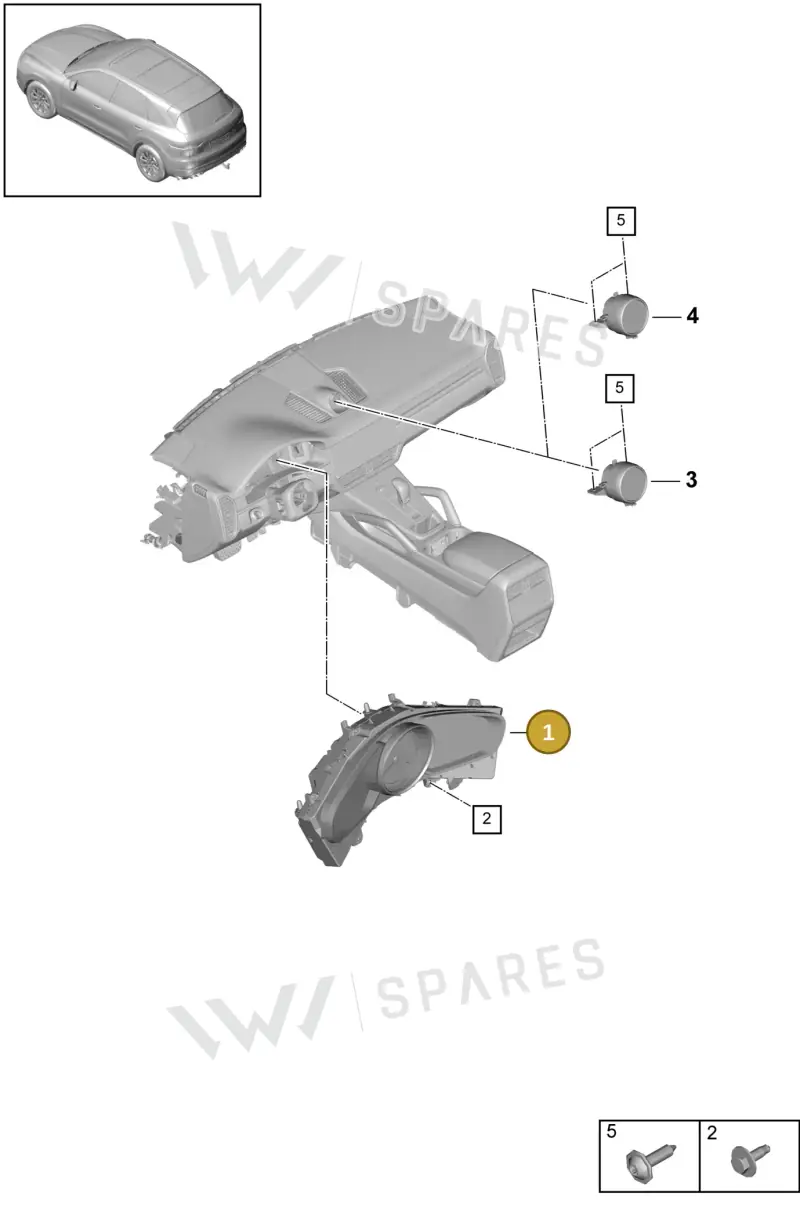 9Y0920840D6N3 Porsche Combi-Instrument (Matt Black 6N3)