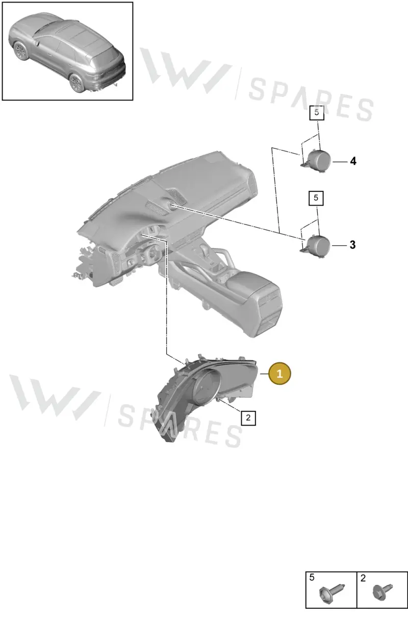 9Y0920952G6N3 Porsche Combi-Instrument (Matt Black 6N3)