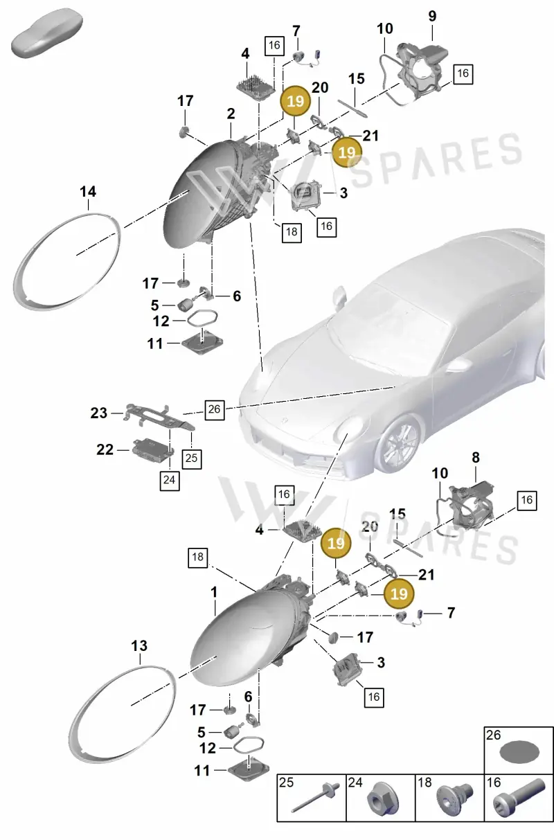 9Y0941052B Porsche Fan for Headlamps