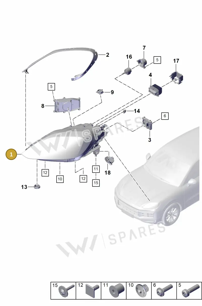9Y0941681 Porsche LED Headlight