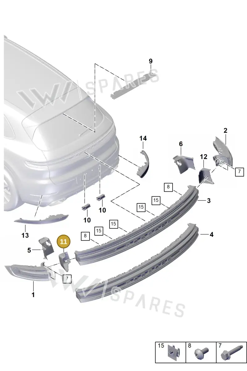 9Y0945311OK1 Porsche Trim (Matt Black OK1)