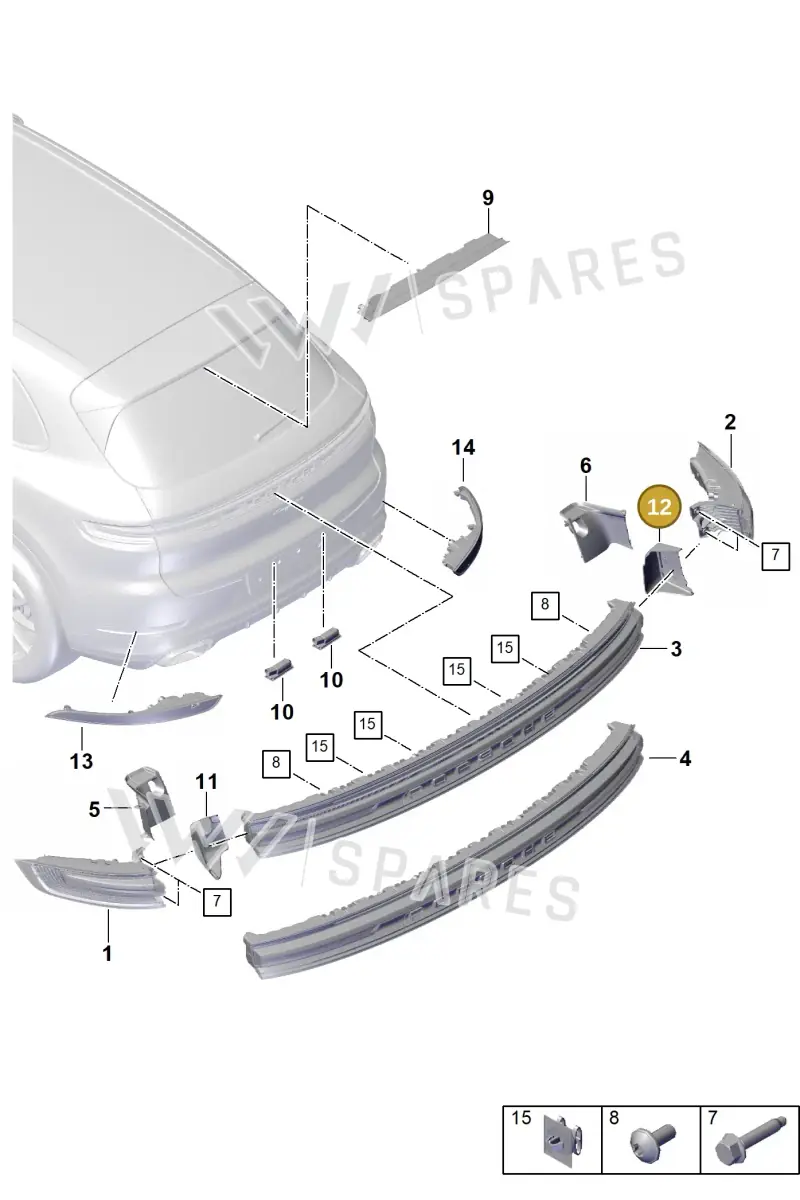 9Y0945312OK1 Porsche Trim (Matt Black OK1)