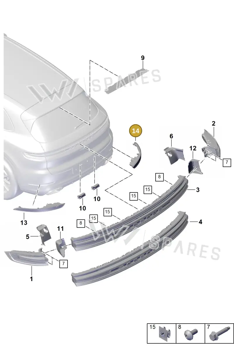 9Y0945726A Porsche Rear Light Reflector
