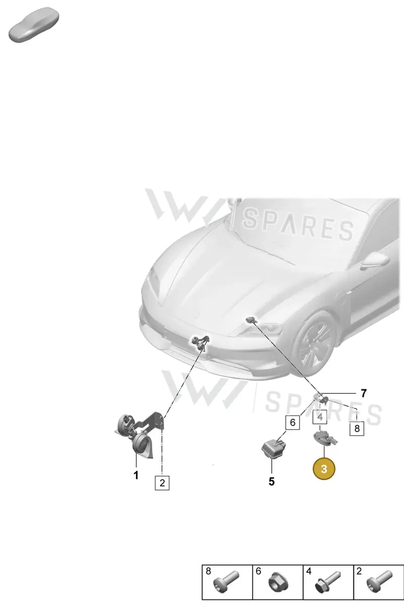 9Y0951101 Porsche Horn for Anti-Theft Alarm System