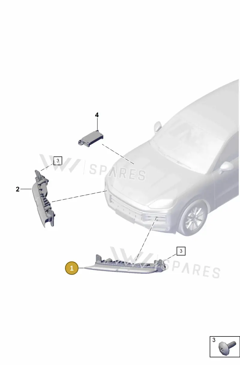 9Y0953081A Porsche Additional Headlight