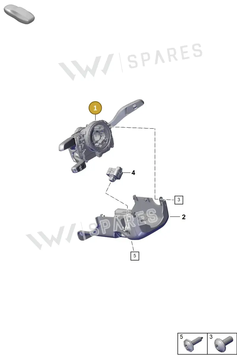 9Y0953501ALHUO Porsche Steering Column Switch (High-Gloss Black/Black HUO)
