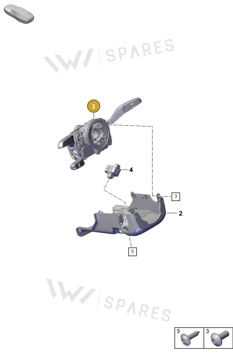 9Y0953501APHUO Porsche Steering Column Switch (High-Gloss Black/Black HUO)