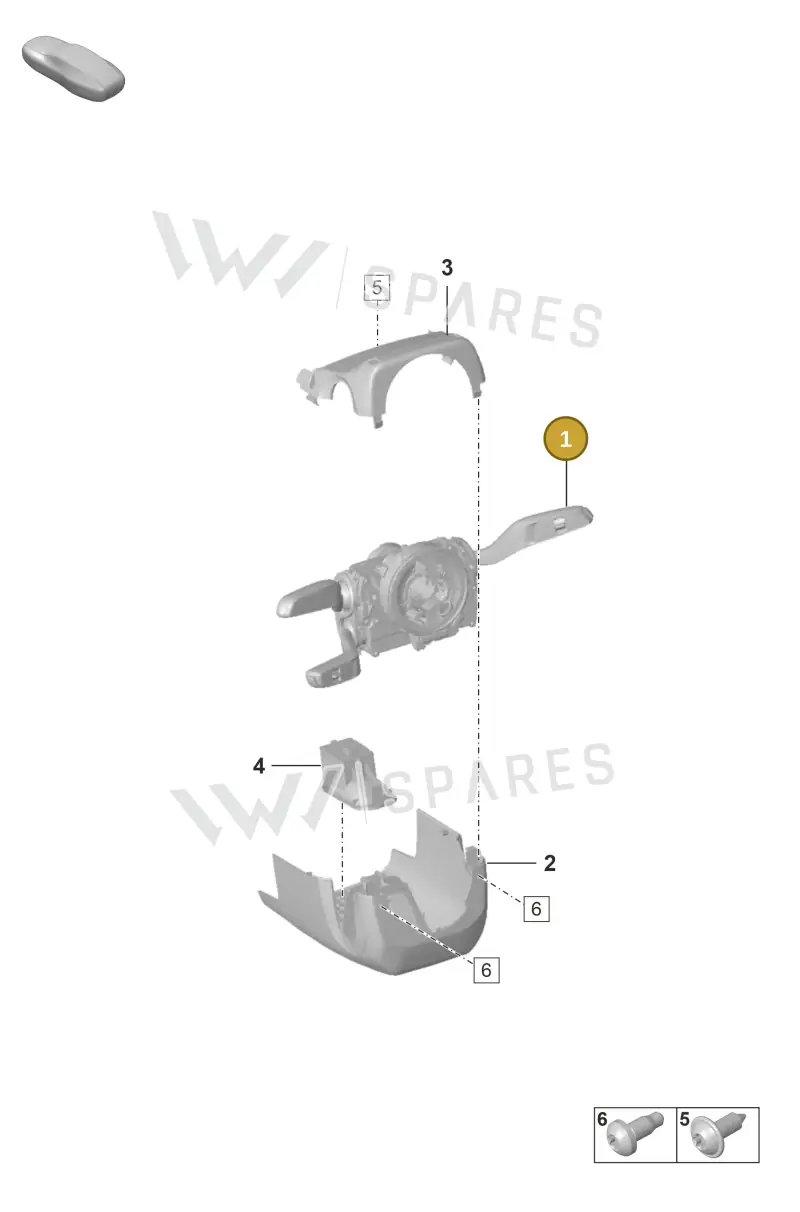 9Y0953501BBHUO Porsche Steering Column Switch (High-Gloss Black/Black HUO)