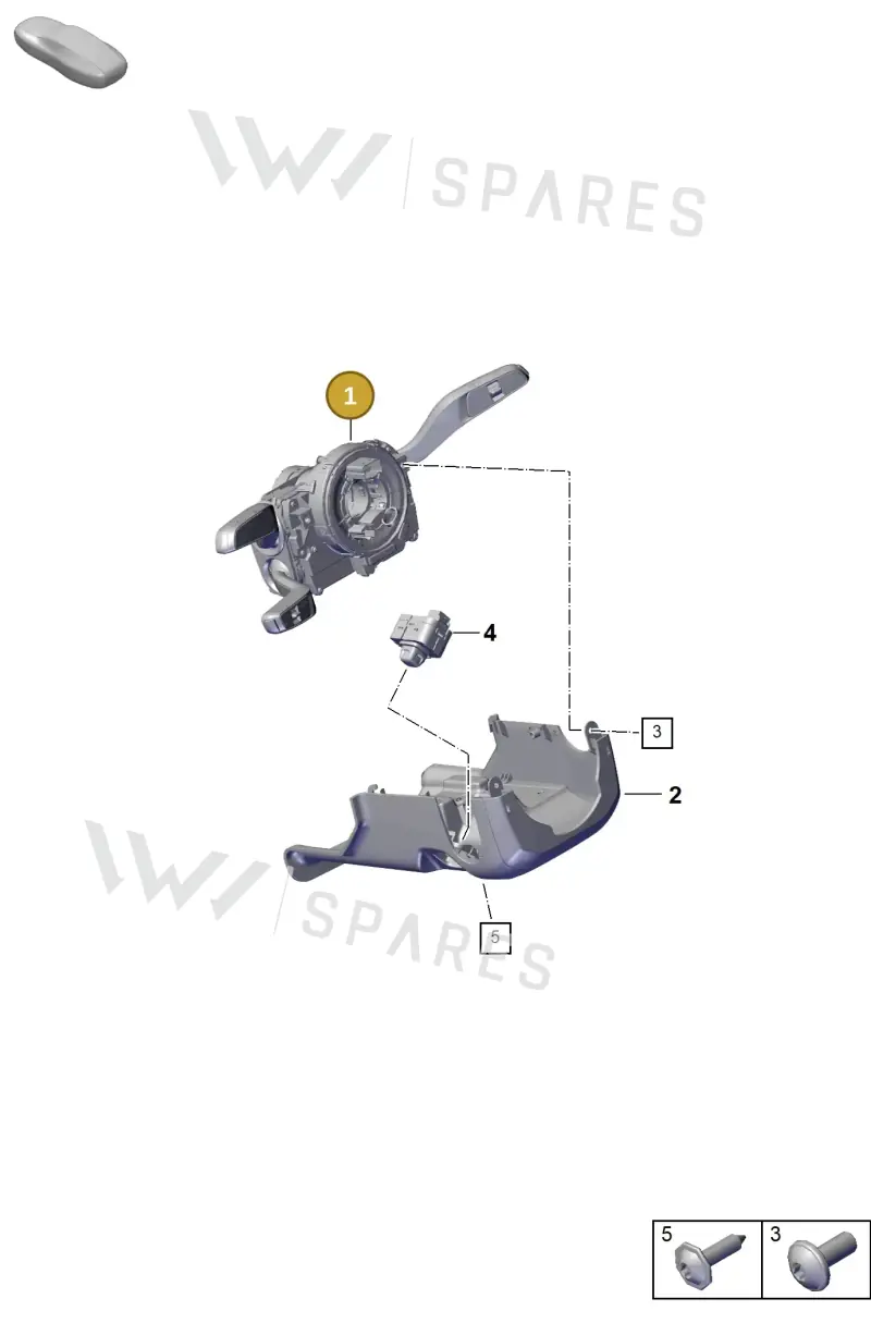 9Y0953501BEHUO Porsche Steering Column Switch (High-Gloss Black/Black HUO)