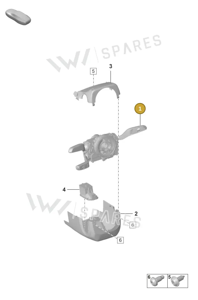 9Y0953501CEHUO Porsche Steering Column Switch (High-Gloss Black/Black HUO)