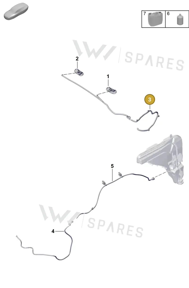 9Y0955744P Porsche Hose Line for Washer Water