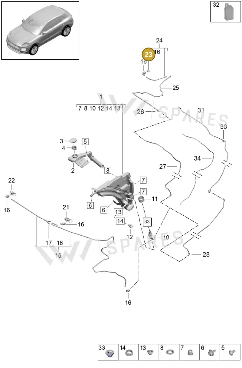 9Y0955984 Porsche Water Jet