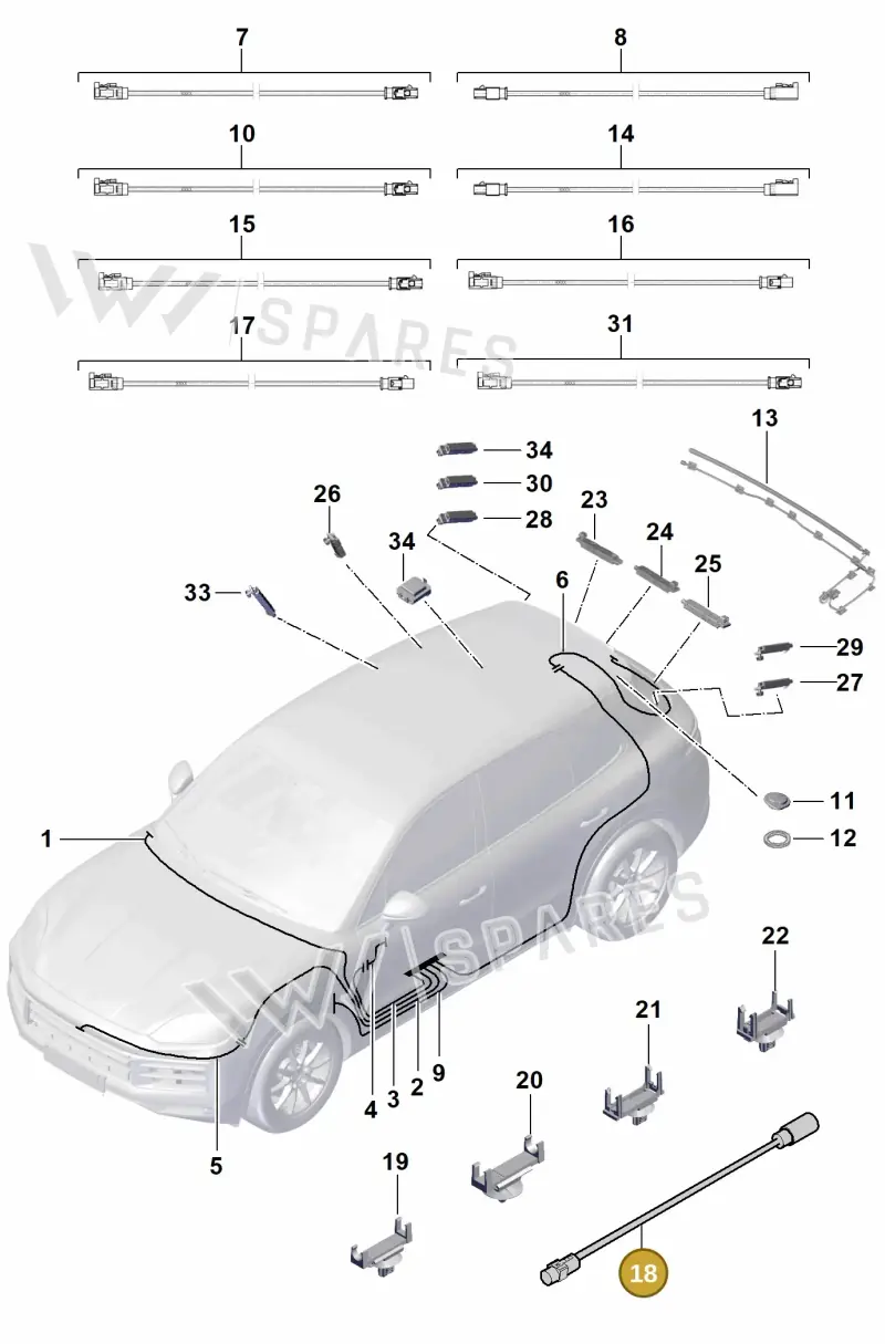 9Y0979900 Porsche Aerial Connection Line