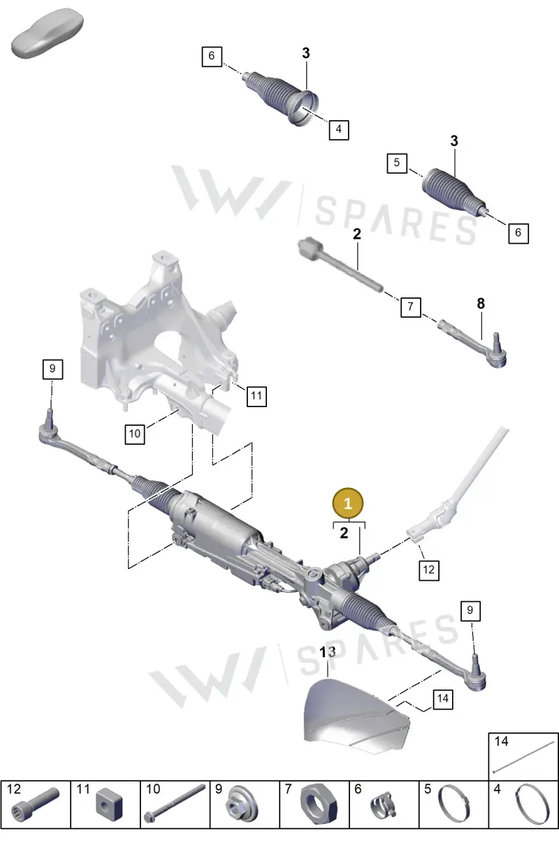 9Y1423055L Porsche Steering Gear