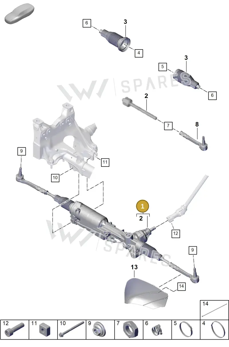 9Y1423056A Porsche Steering Gear