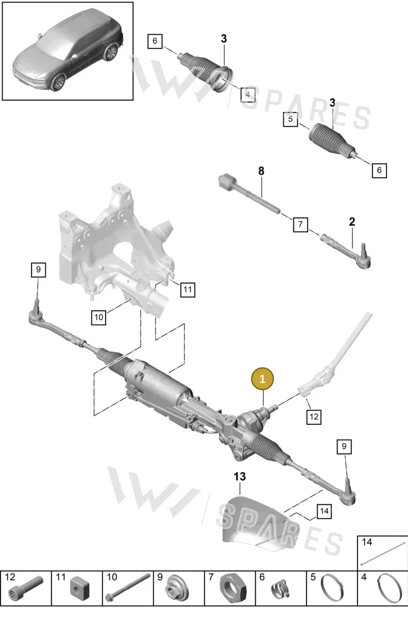 9Y2423055J Porsche Steering Gear