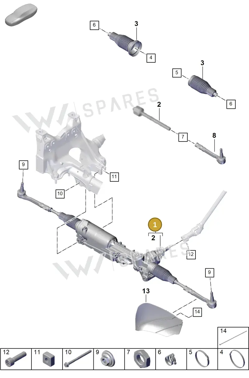 9Y2423055L Porsche Steering Gear