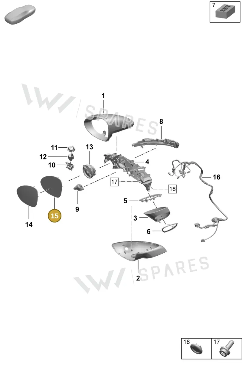 9Y2857522F Porsche Mirror (Aspherical)