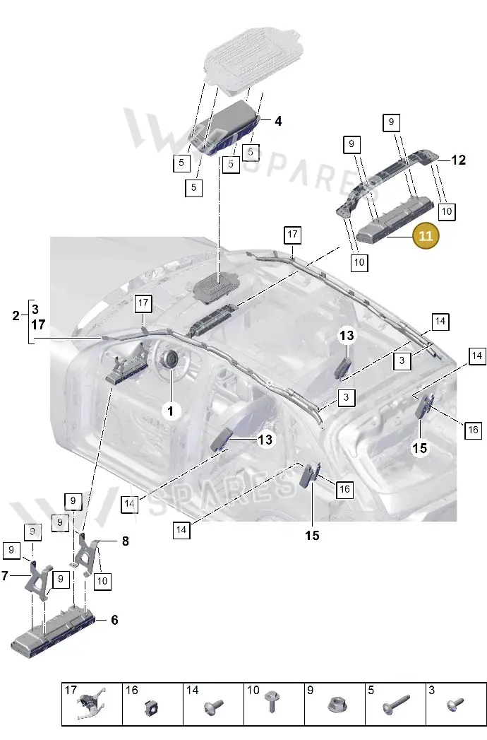 9Y2880842E Porsche Knee Airbag Unit