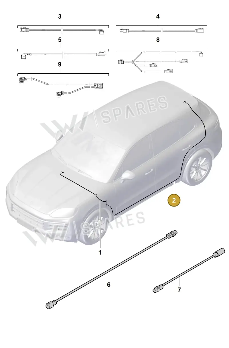 9Y2971298D Porsche Aerial Connection Line
